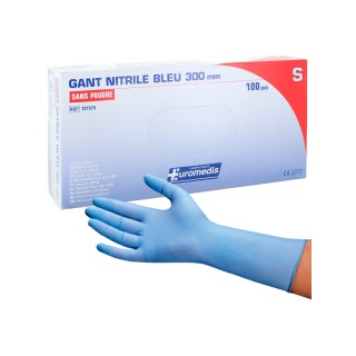 Gants Nitrile non poudrés Manchette longues